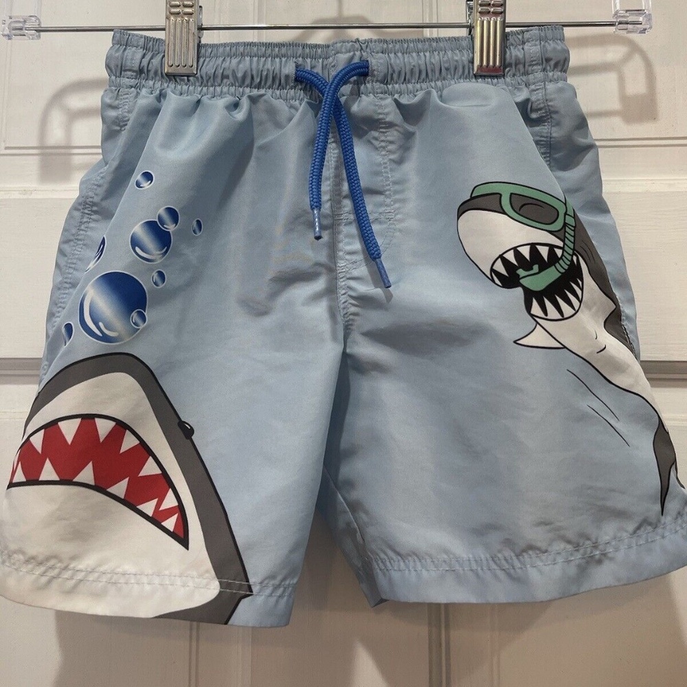 H&M Shark Swim Trunks Boys 4-6 years
